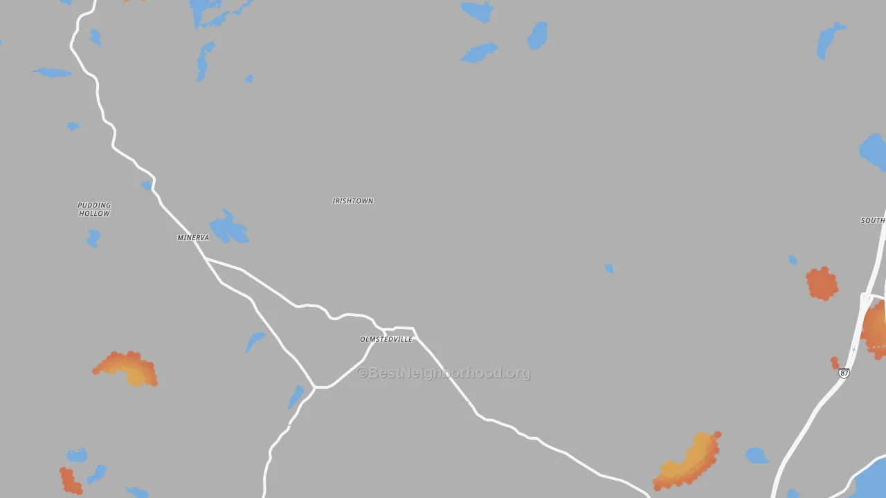 Bike Grade map of Olmstedville, NY