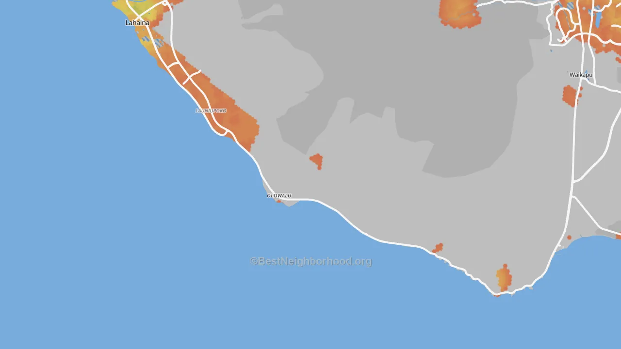 Bike Grade map of Olowalu, HI