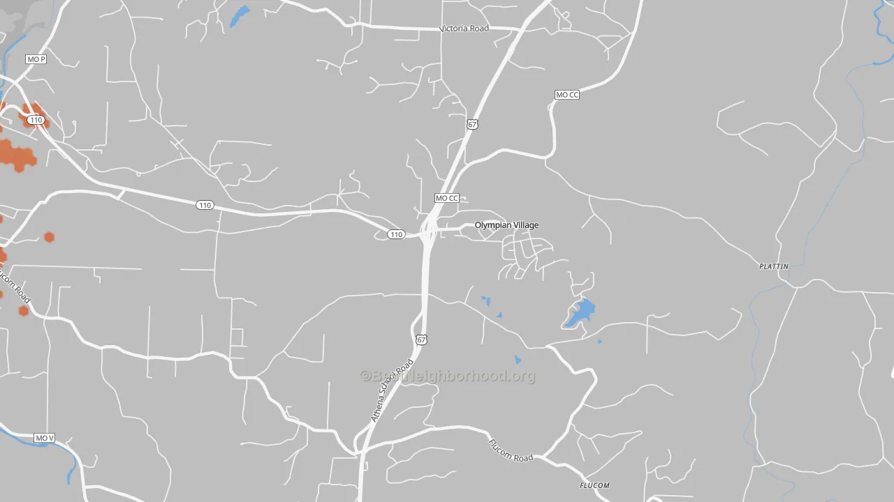 Bike Grade map of Olympian Village, MO