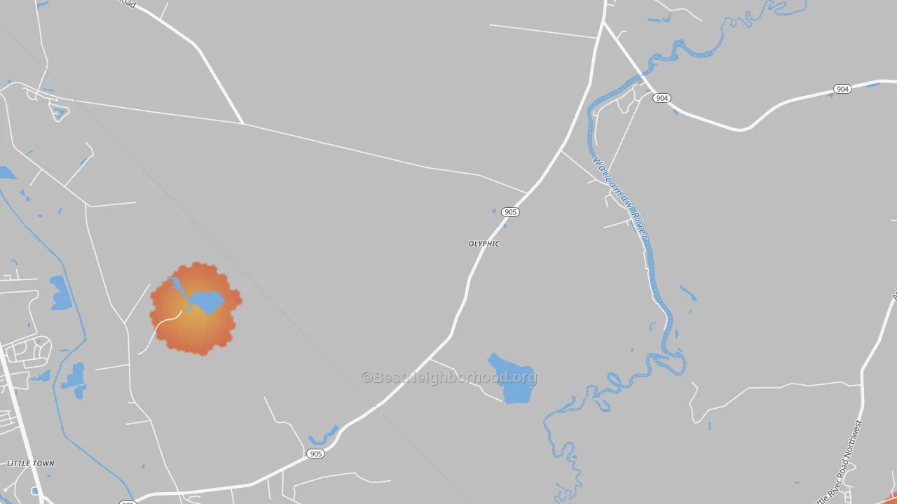 Bike Grade map of Olyphic, NC