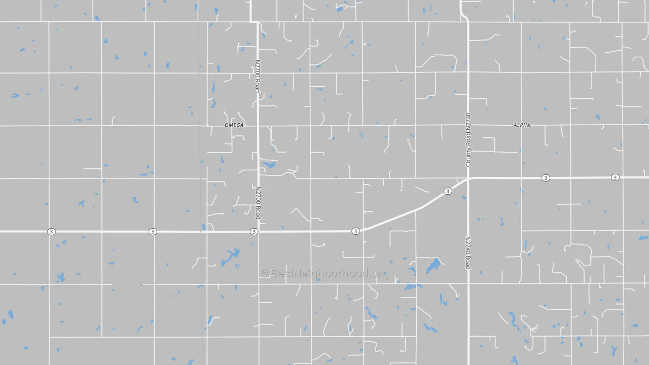 Bike Grade map of Omega, OK