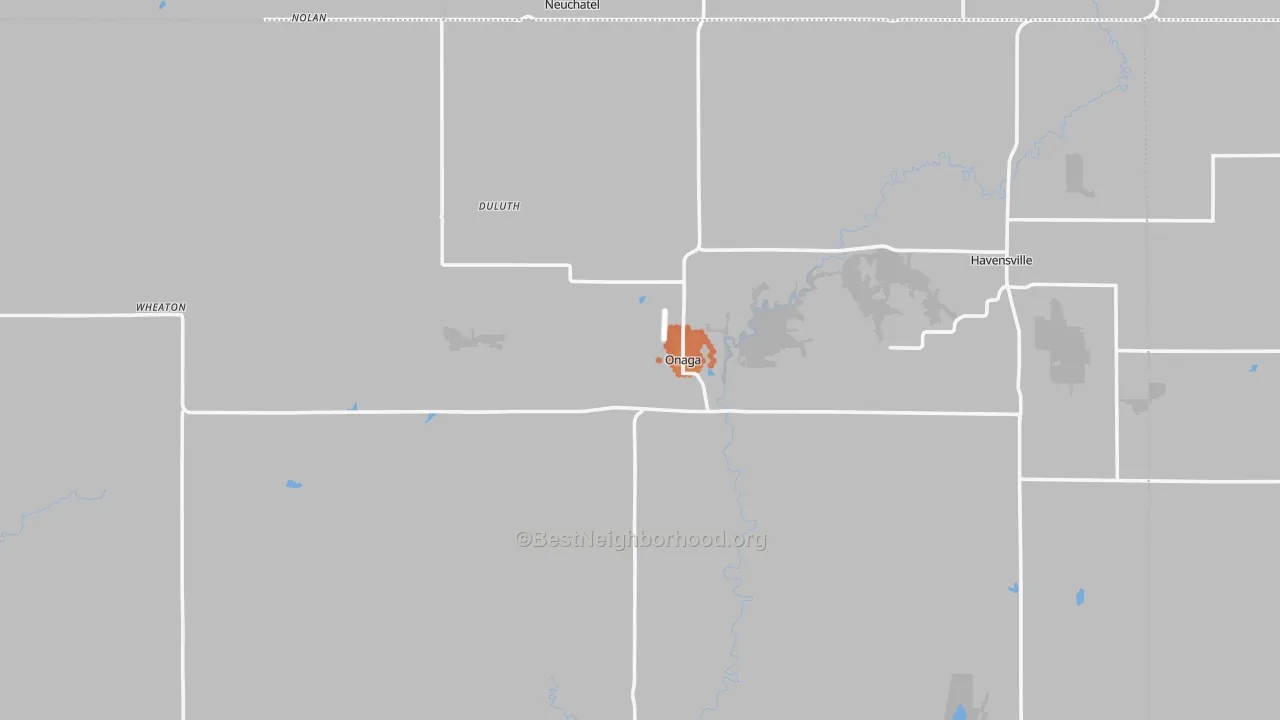 Bike Grade map of Onaga, KS
