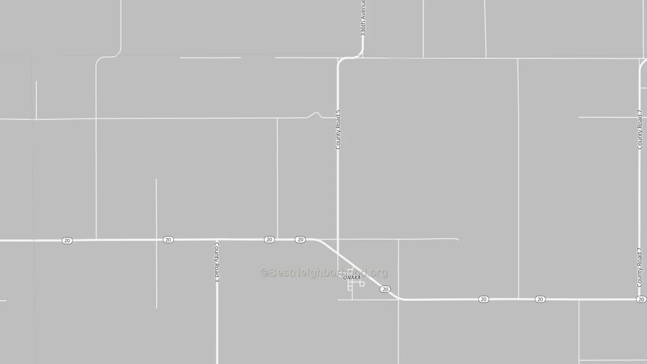 Bike Grade map of Onaka, SD