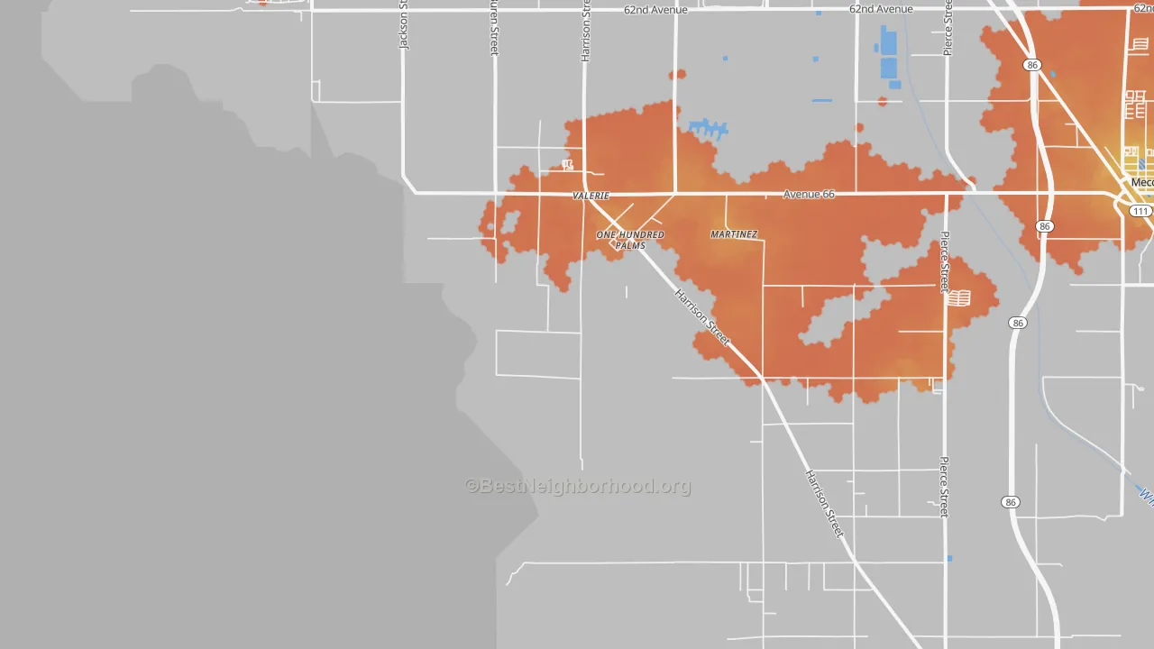 Bike Grade map of One Hundred Palms, CA