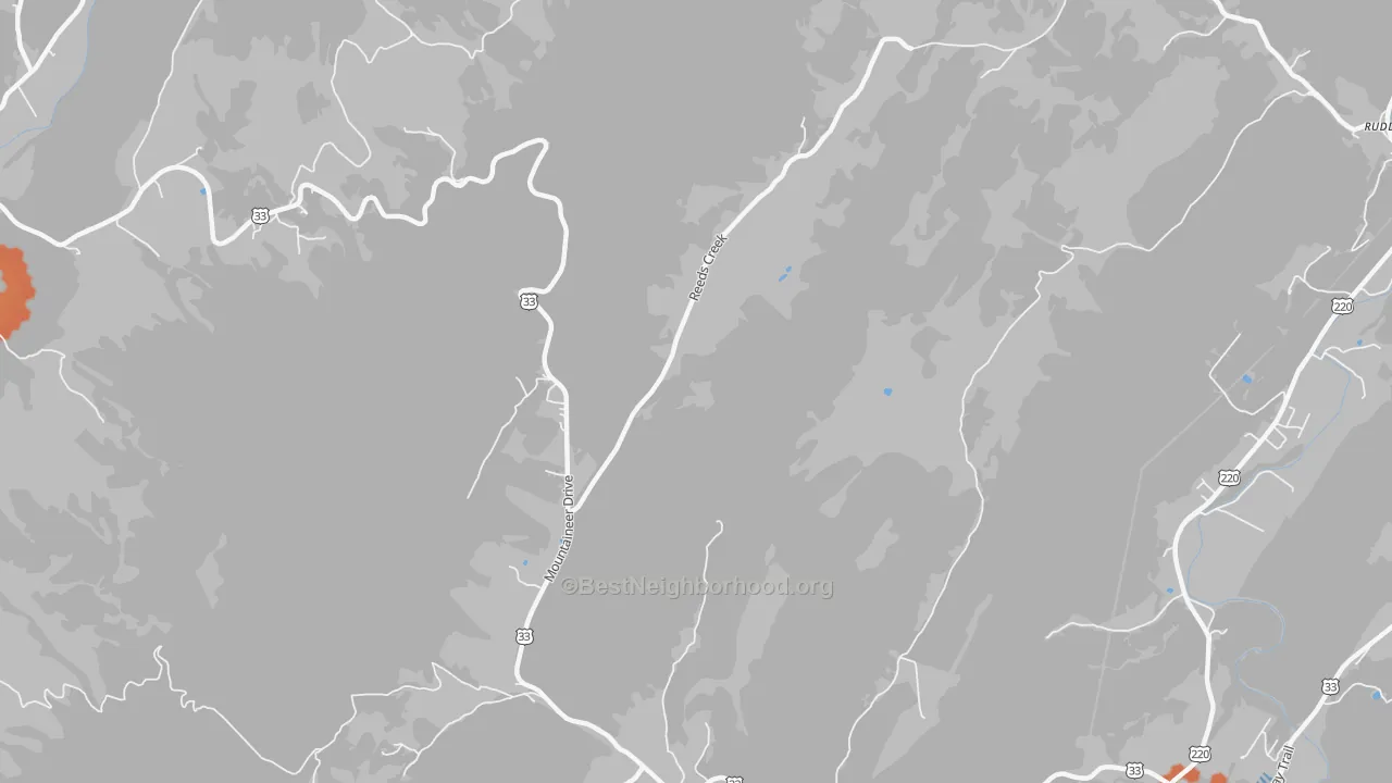 Bike Grade map of Onego, WV