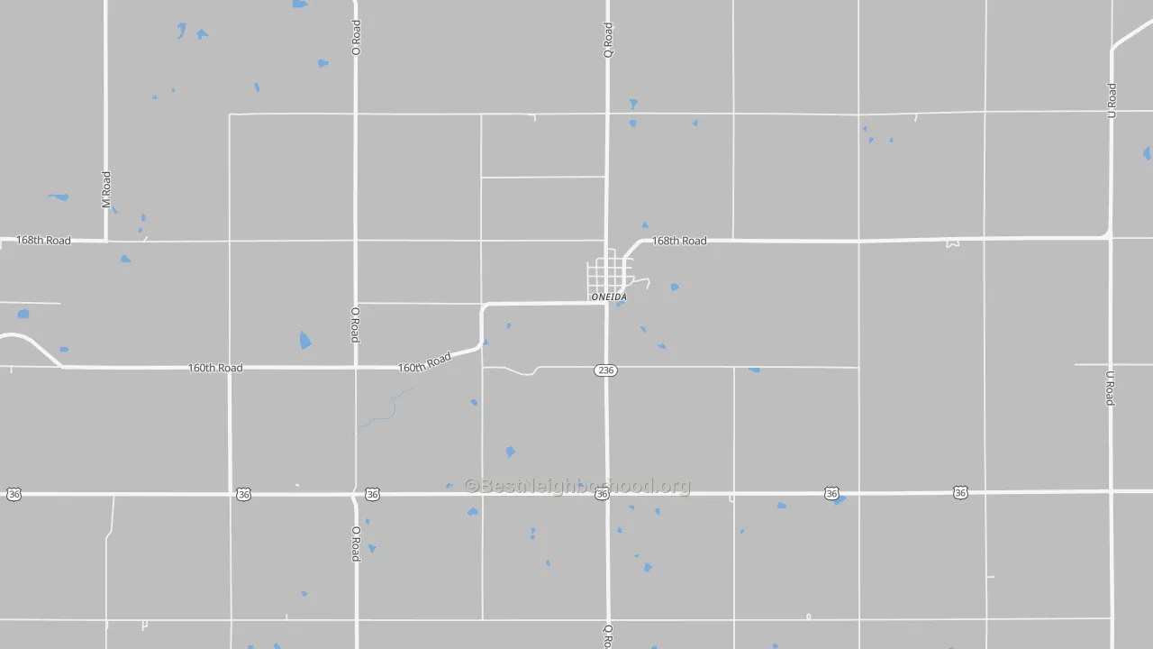 Bike Grade map of Oneida, KS