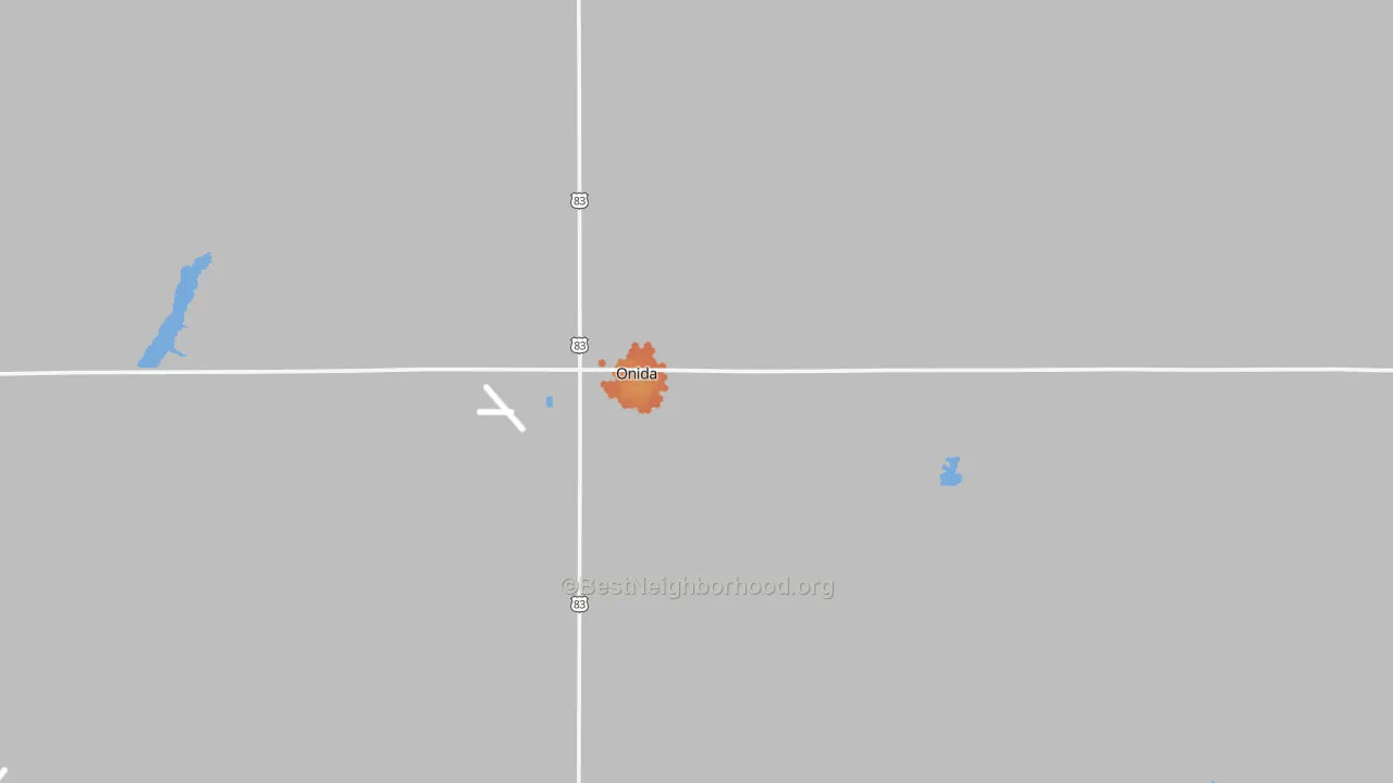 Bike Grade map of Onida, SD