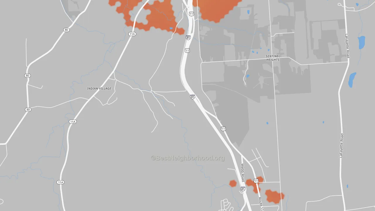 Bike Grade map of Onondaga, NY