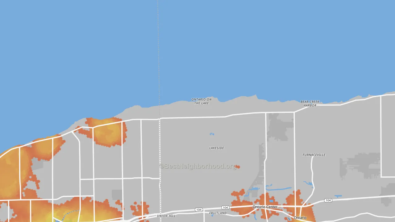 Bike Grade map of Ontario on the Lake, NY