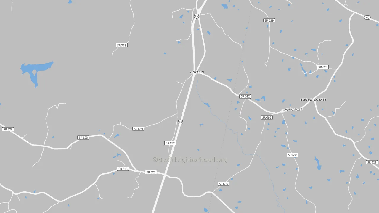 Bike Grade map of Ontario, VA