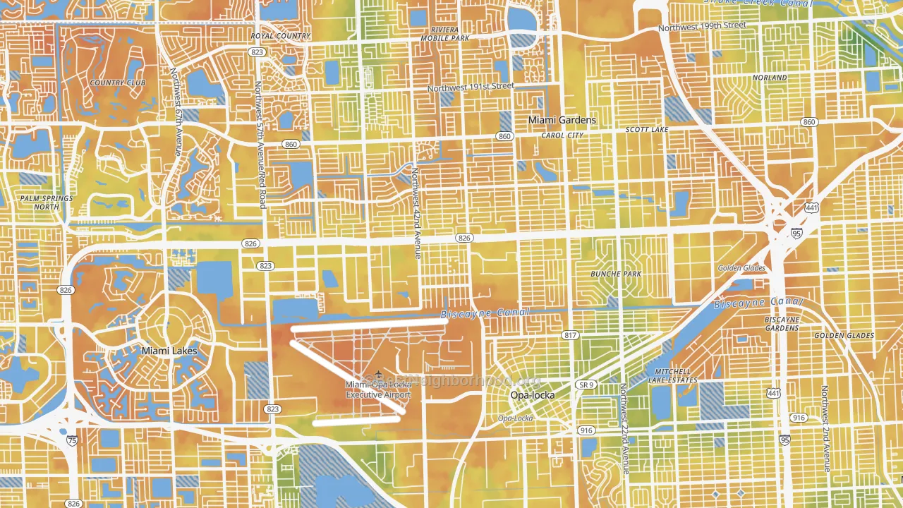 Bike Grade map of Opa-Locka, FL