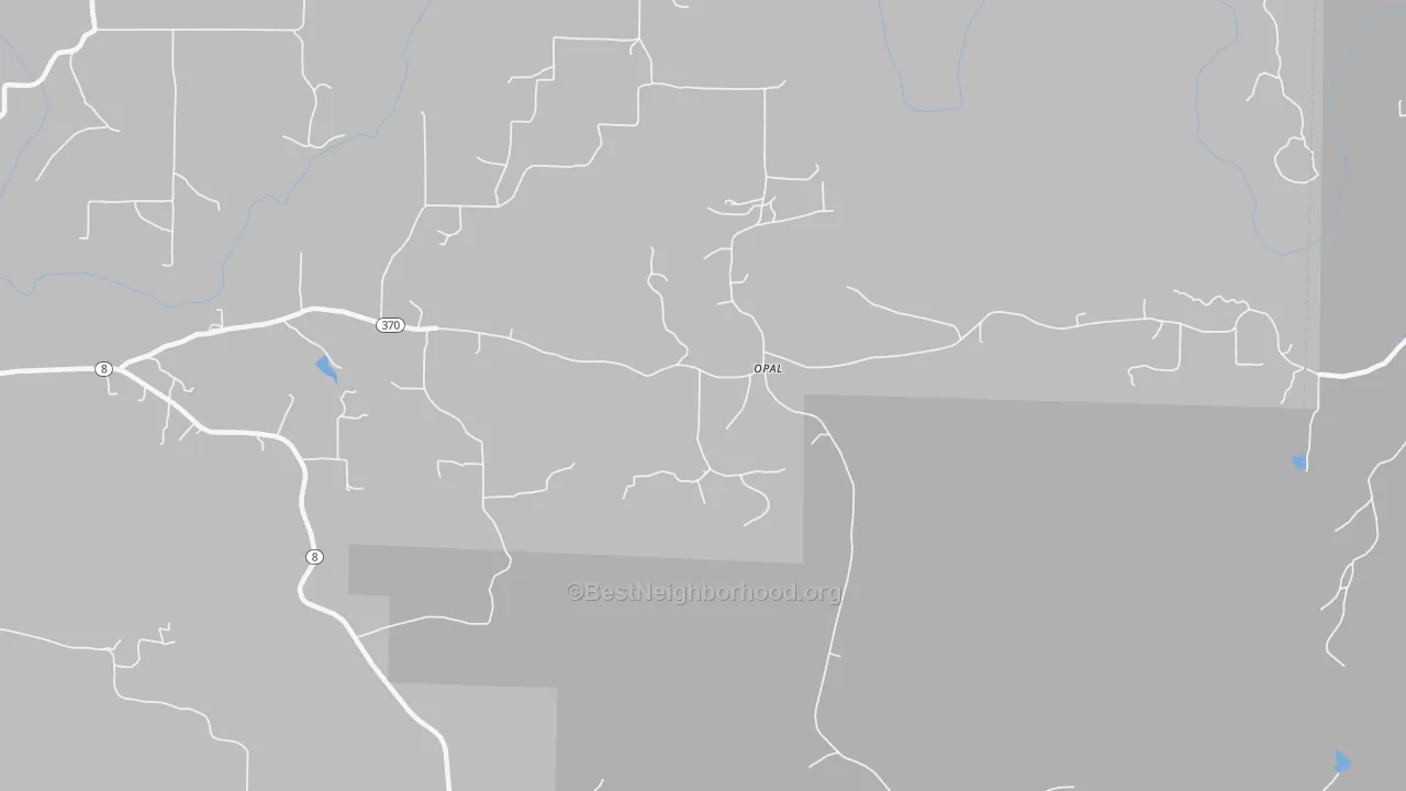 Bike Grade map of Opal, AR