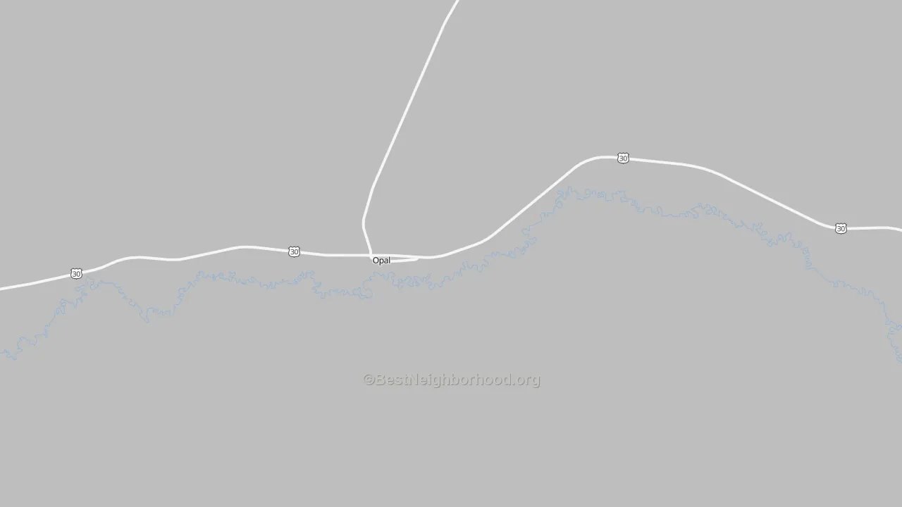 Bike Grade map of Opal, WY