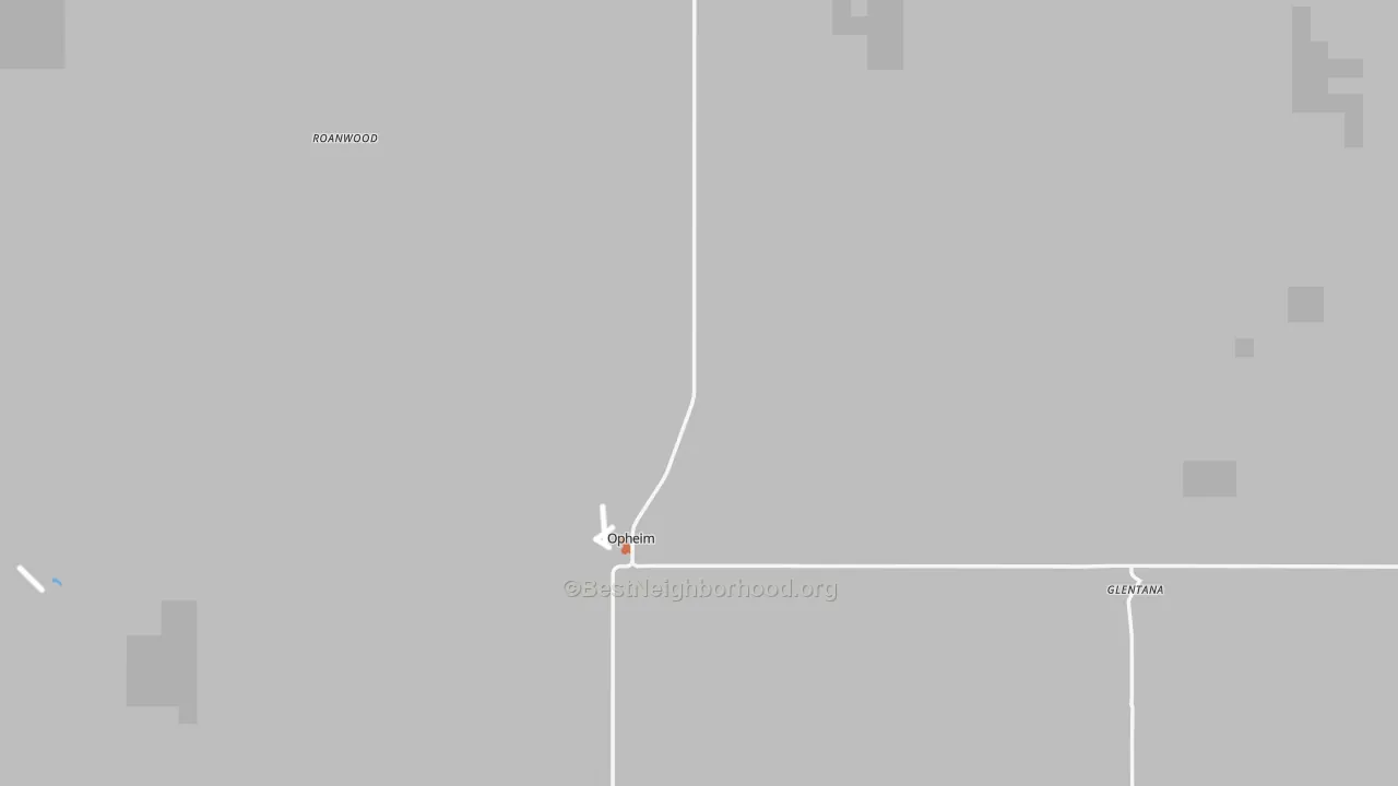Bike Grade map of Opheim, MT