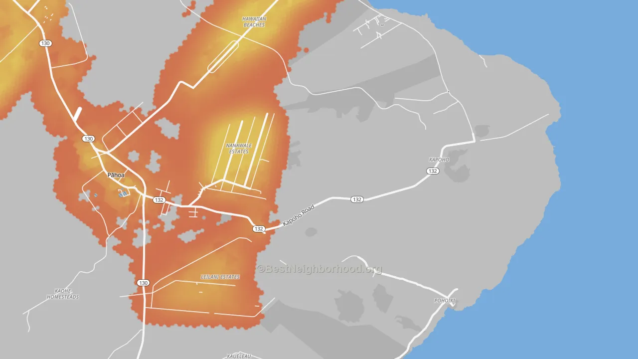 Bike Grade map of Opihikao, HI