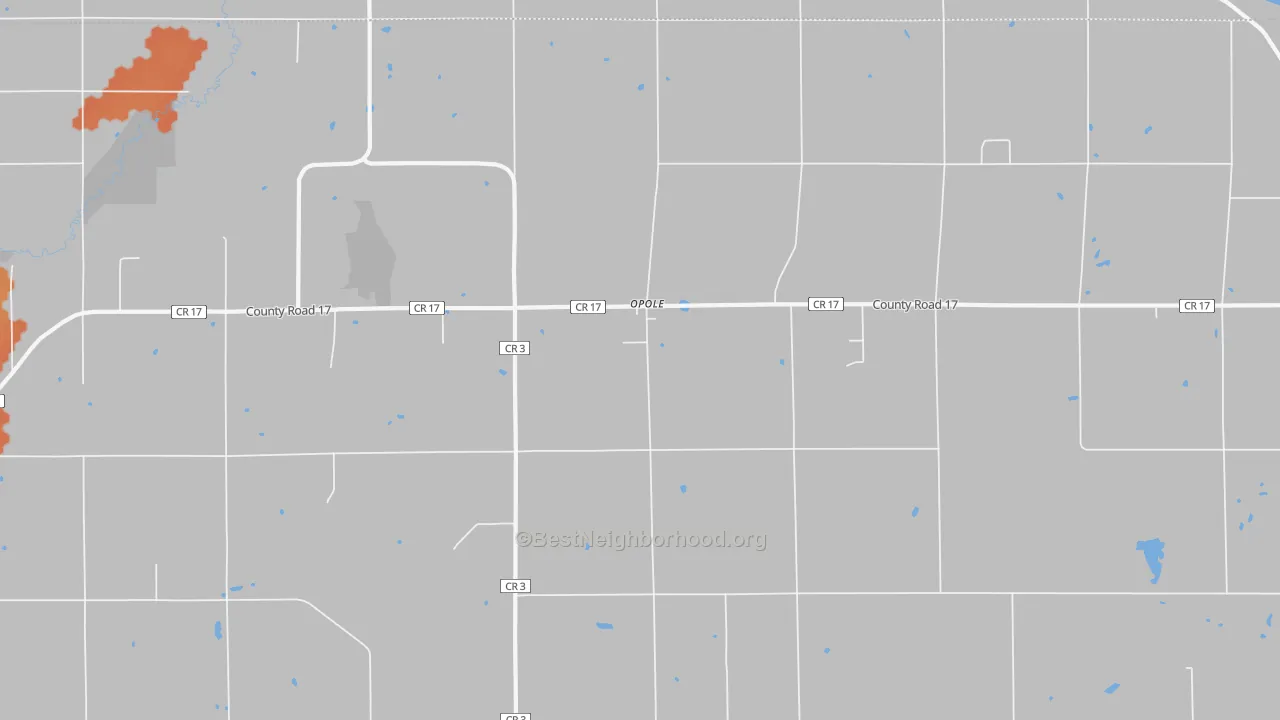 Bike Grade map of Opole, MN