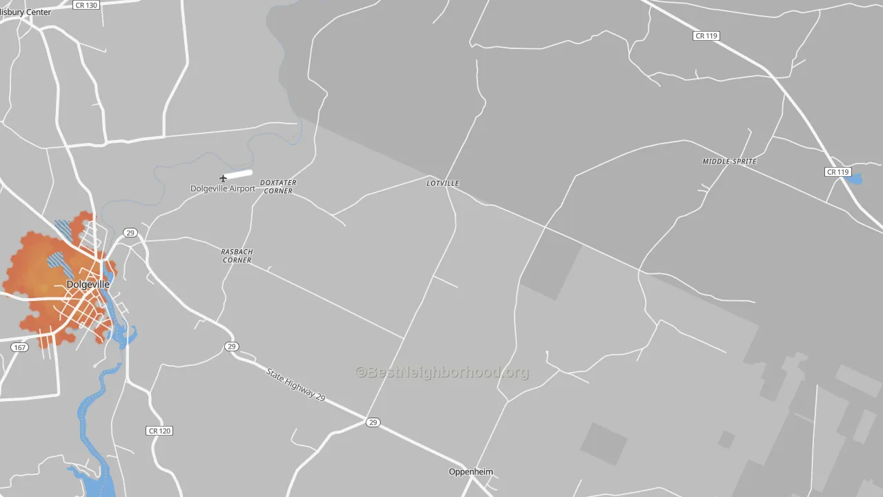 Bike Grade map of Oppenheim, NY