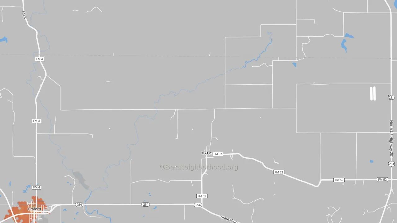 Bike Grade map of Oran, TX