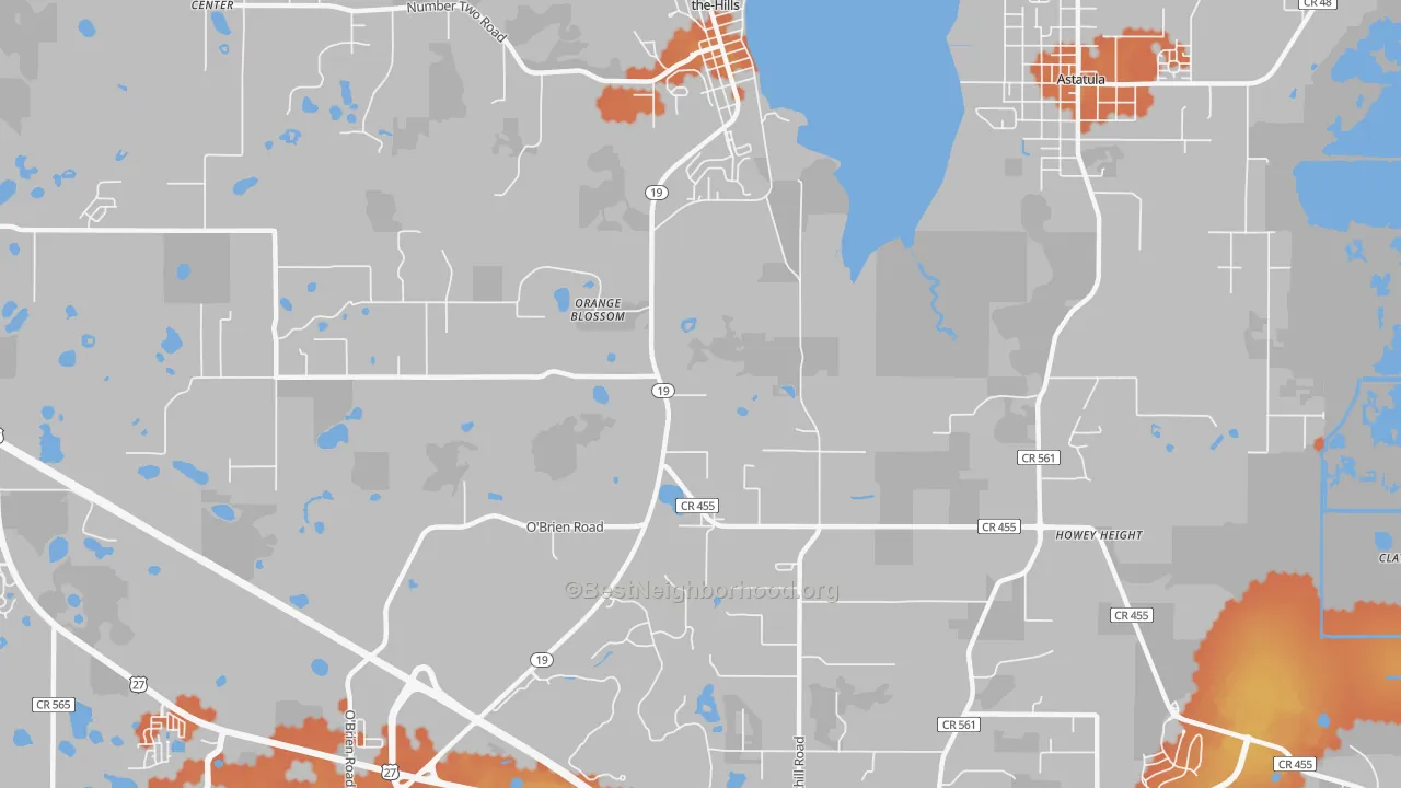 Bike Grade map of Orange Blossom, FL