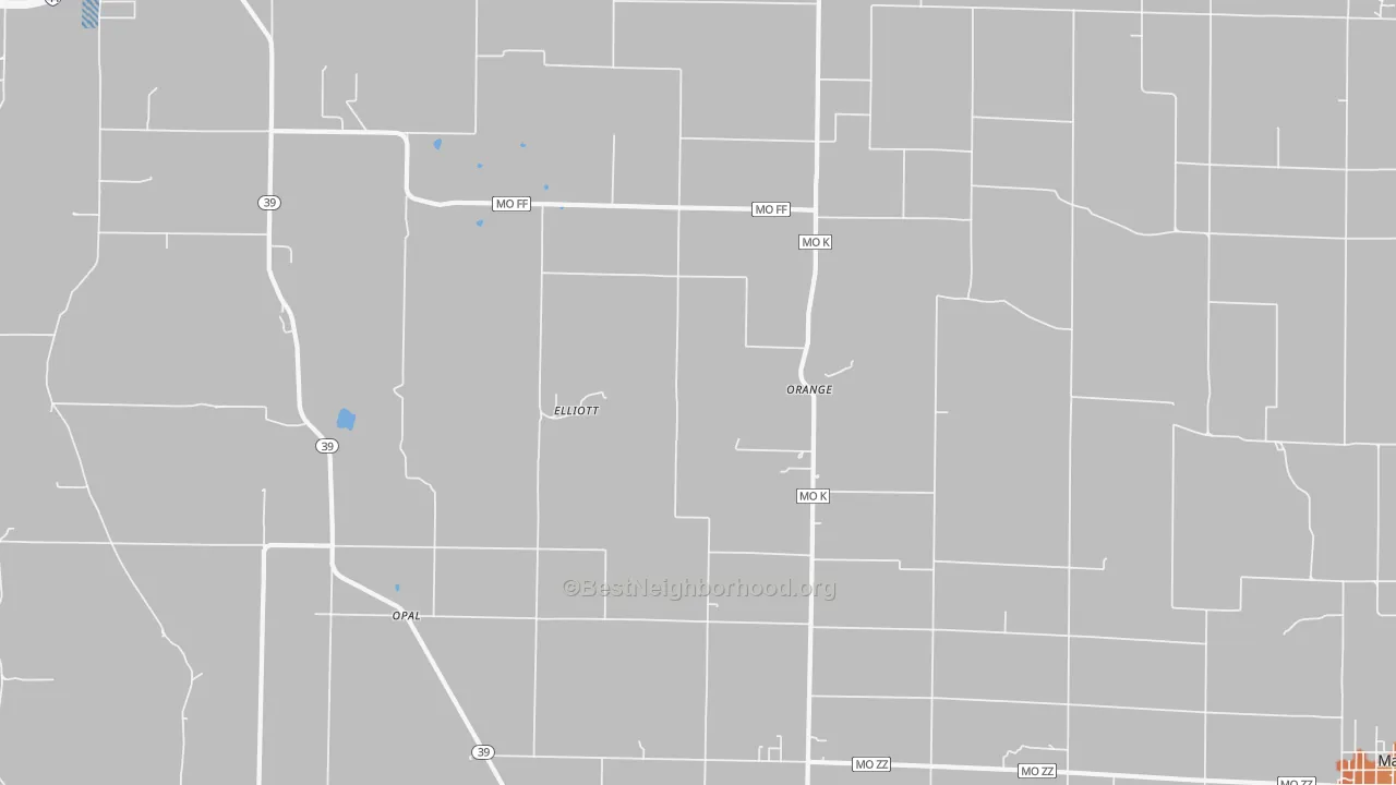Bike Grade map of Orange, MO