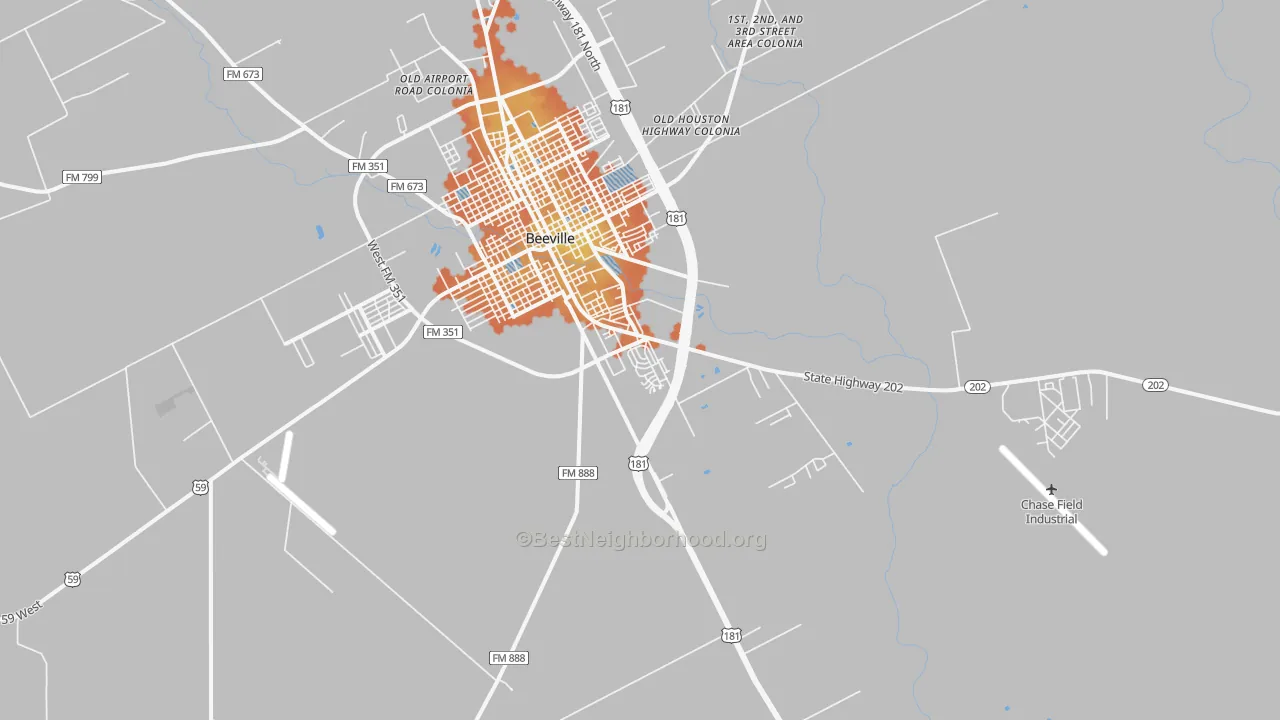Bike Grade map of Orangedale, TX