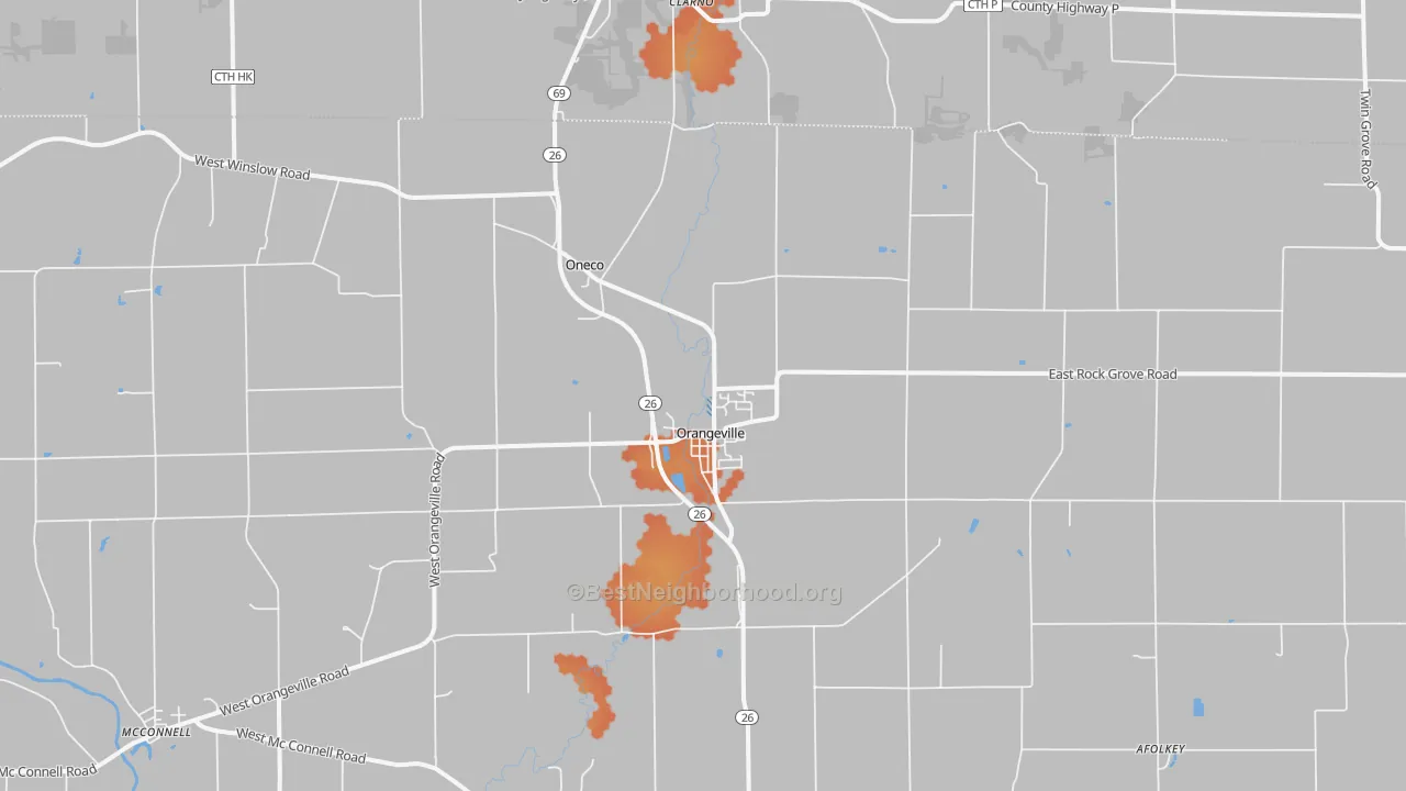 Bike Grade map of Orangeville, IL
