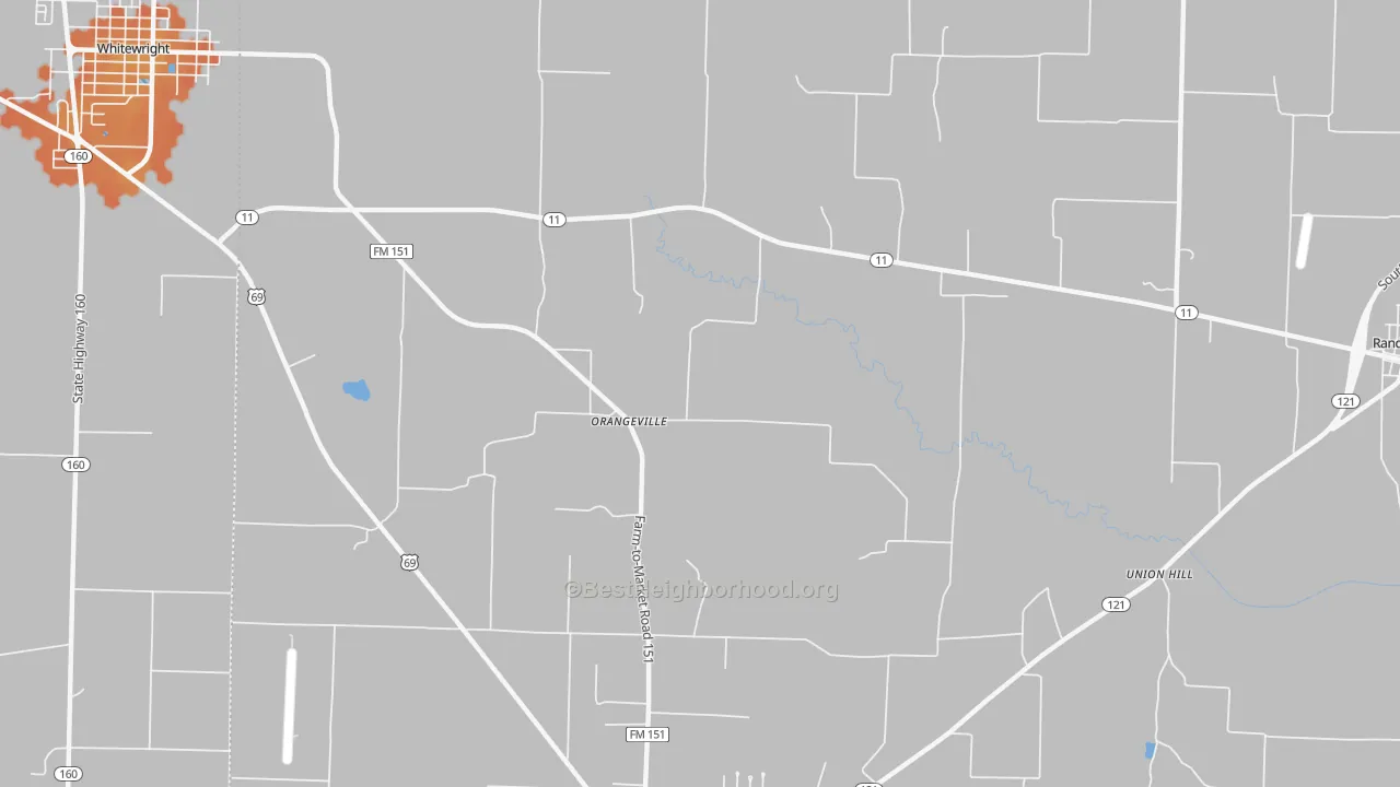 Bike Grade map of Orangeville, TX