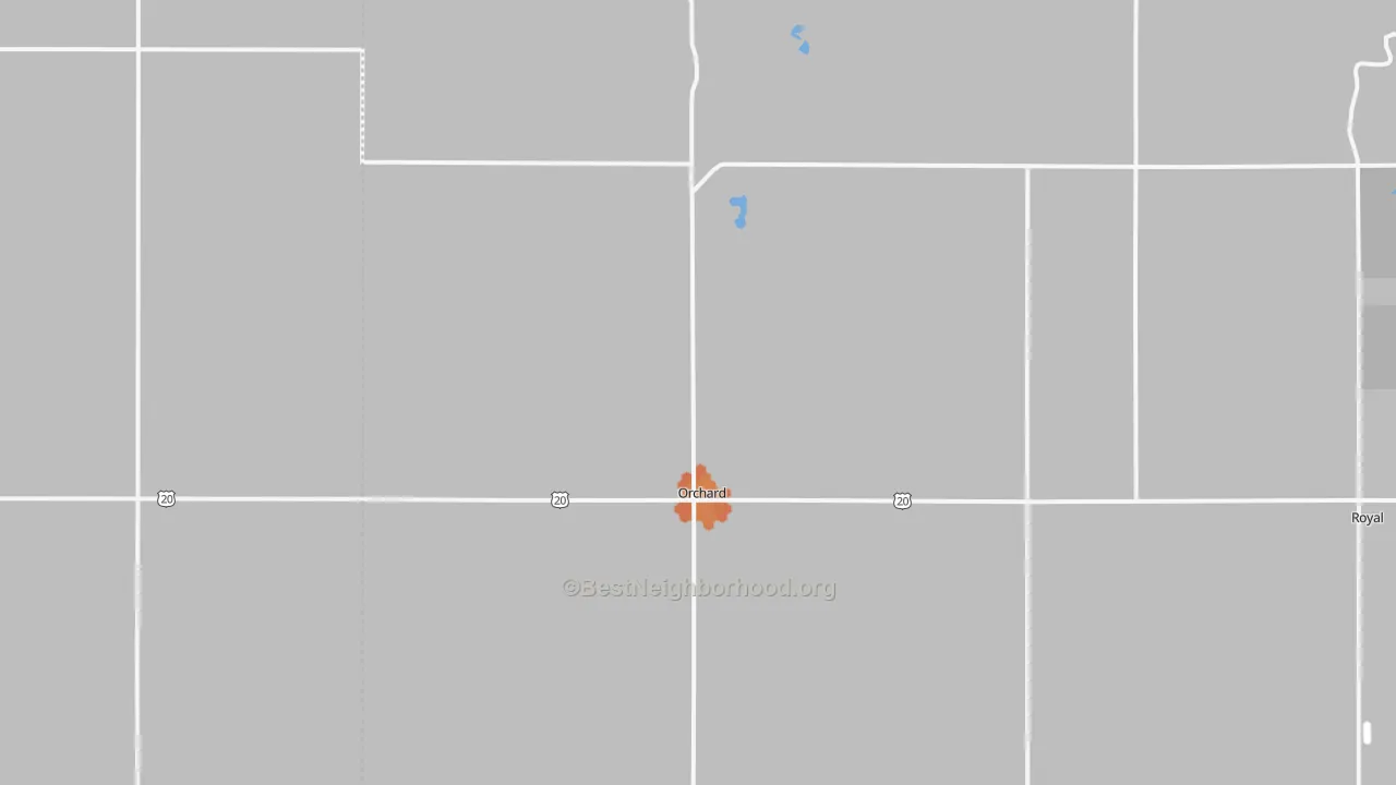 Bike Grade map of Orchard, NE