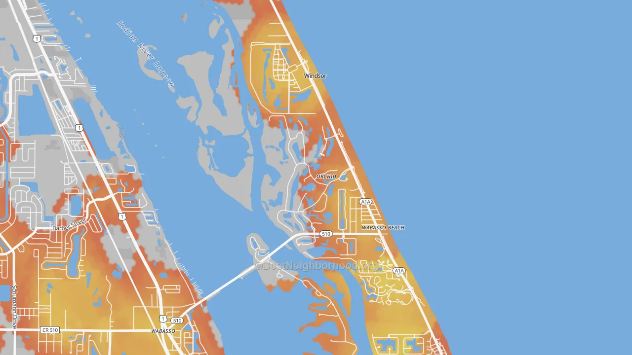 Bike Grade map of Orchid, FL