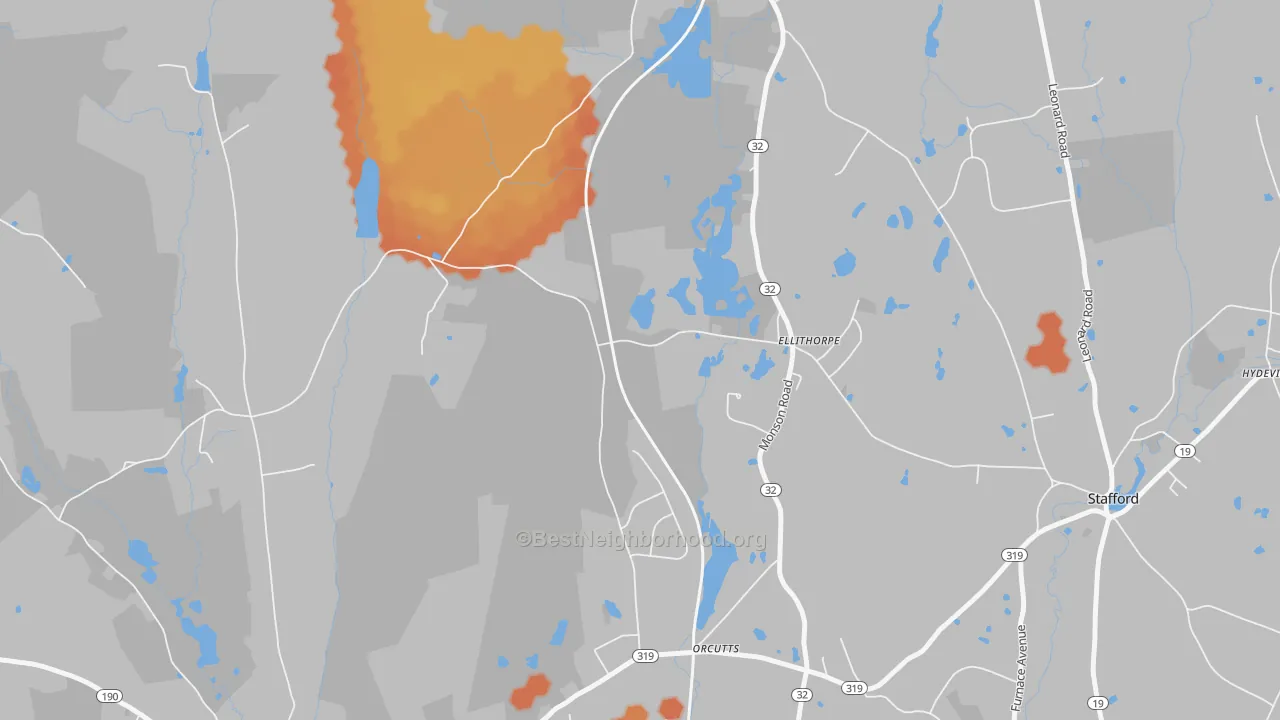 Bike Grade map of Orcutts, CT