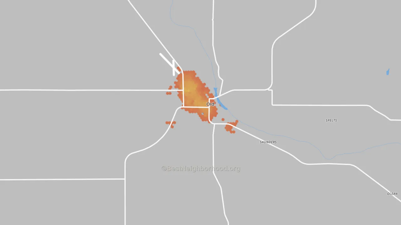 Bike Grade map of Ord, NE