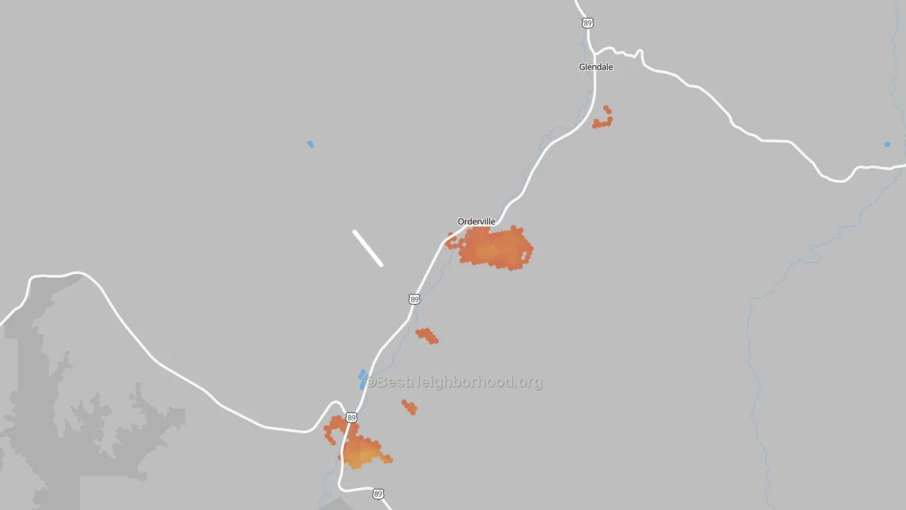 Bike Grade map of Orderville, UT