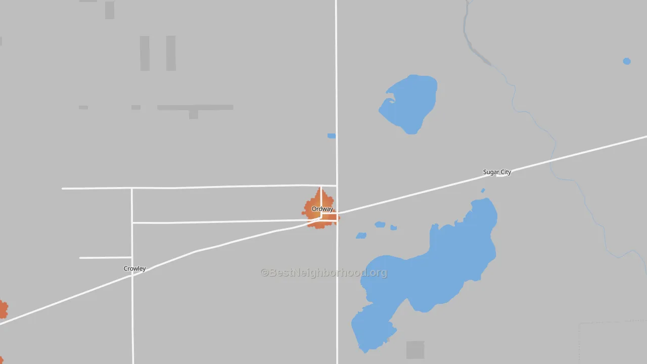 Bike Grade map of Ordway, CO
