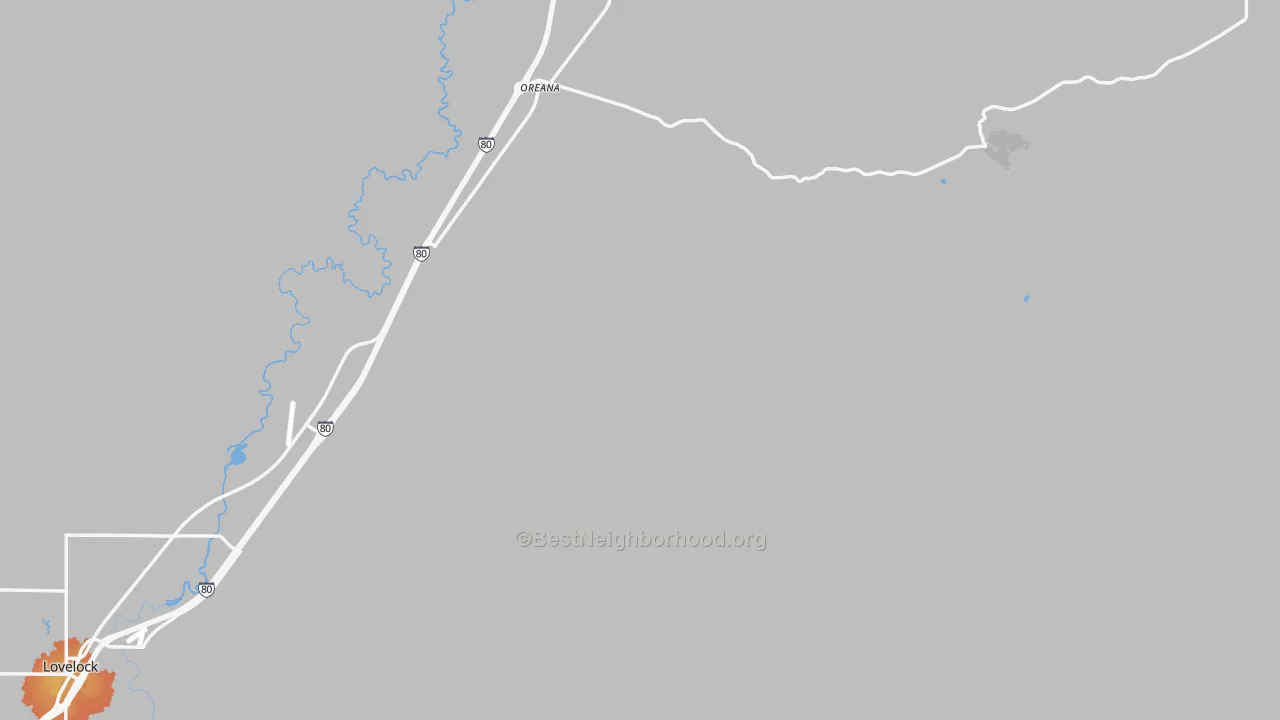 Bike Grade map of Oreana, NV