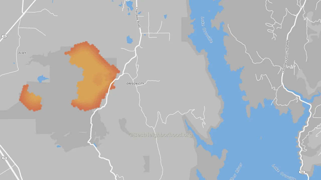 Bike Grade map of Oregon City, CA