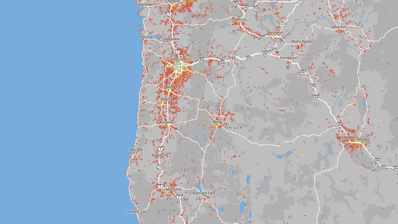 Bike Grade map of Oregon