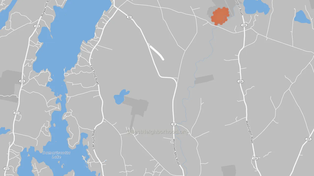 Bike Grade map of Orffs Corner, ME