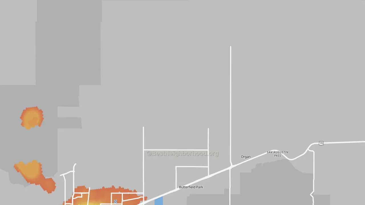 Bike Grade map of Organ, NM