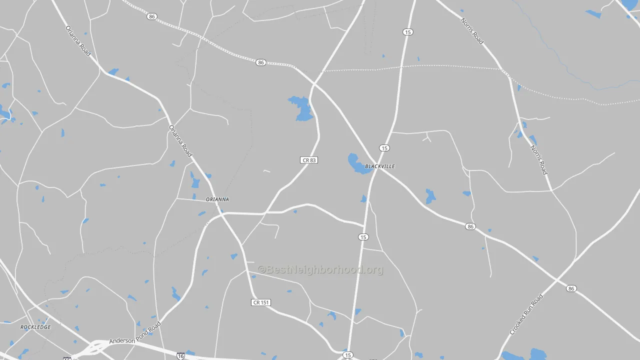 Bike Grade map of Orianna, GA