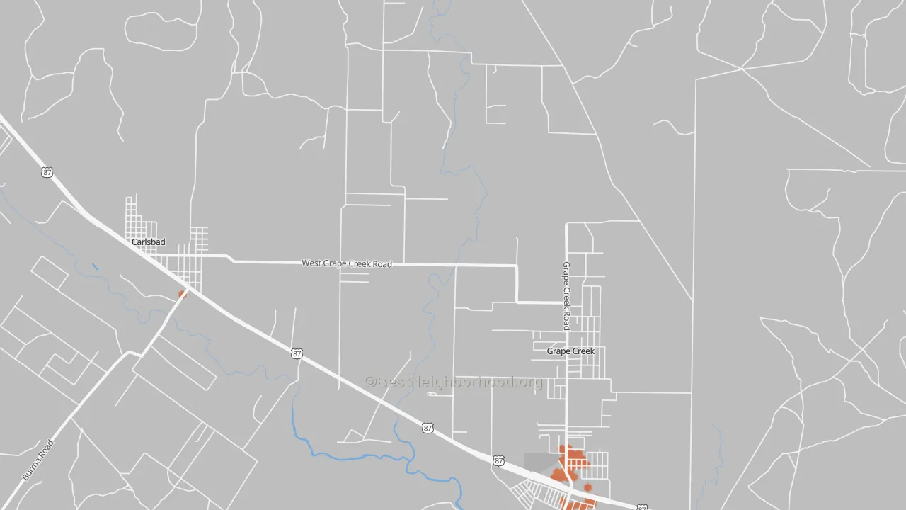 Bike Grade map of Orient, TX