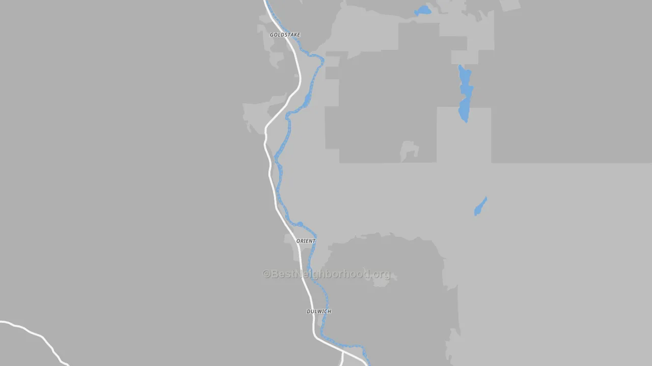 Bike Grade map of Orient, WA