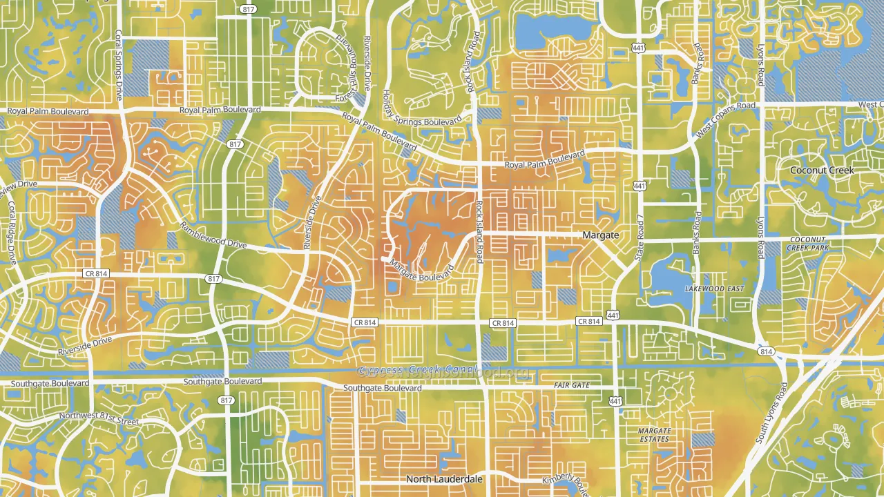 Bike Grade map of Oriole Margate Golf Course, Margate, FL