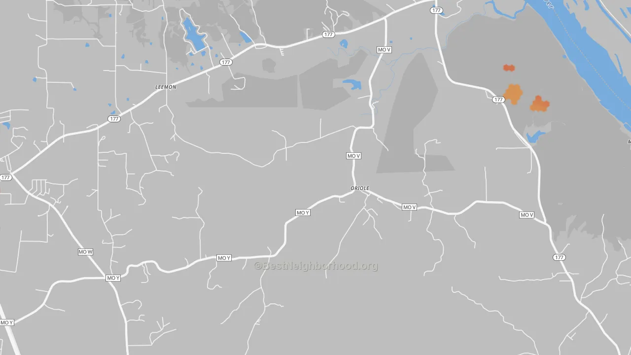 Bike Grade map of Oriole, MO
