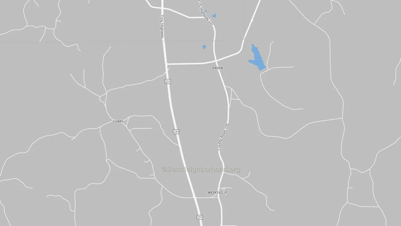 Bike Grade map of Orion, AL