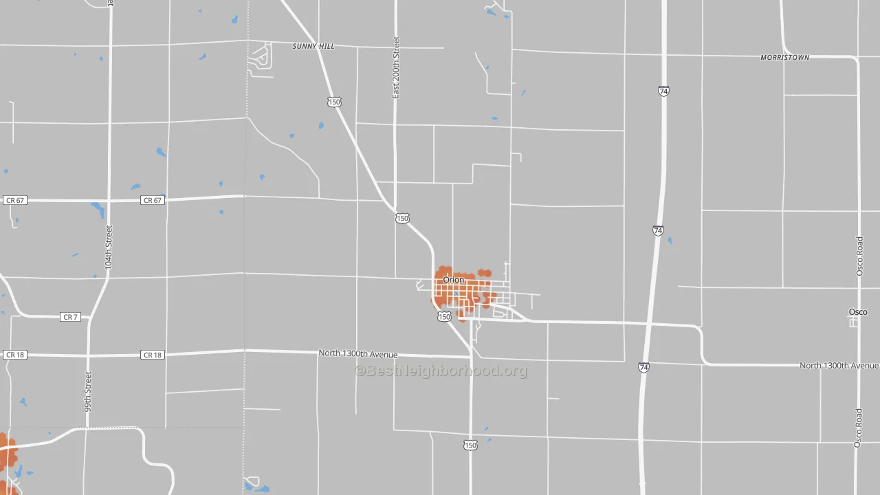 Bike Grade map of Orion, IL