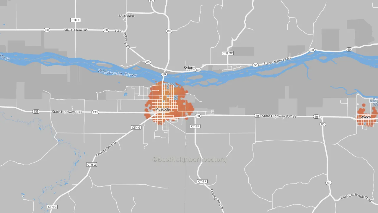 Bike Grade map of Orion, WI