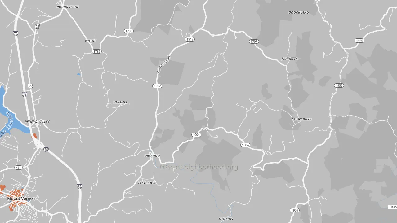 Bike Grade map of Orlando, KY