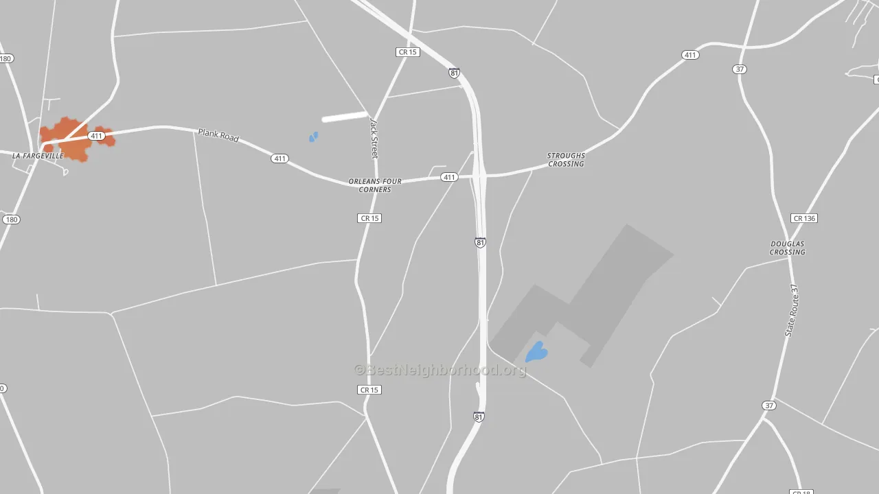 Bike Grade map of Orleans Four Corners, NY