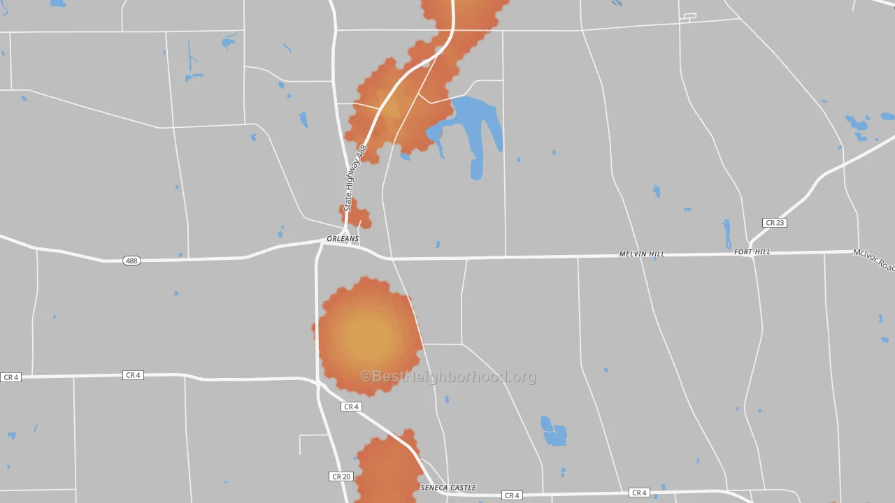 Bike Grade map of Orleans, NY