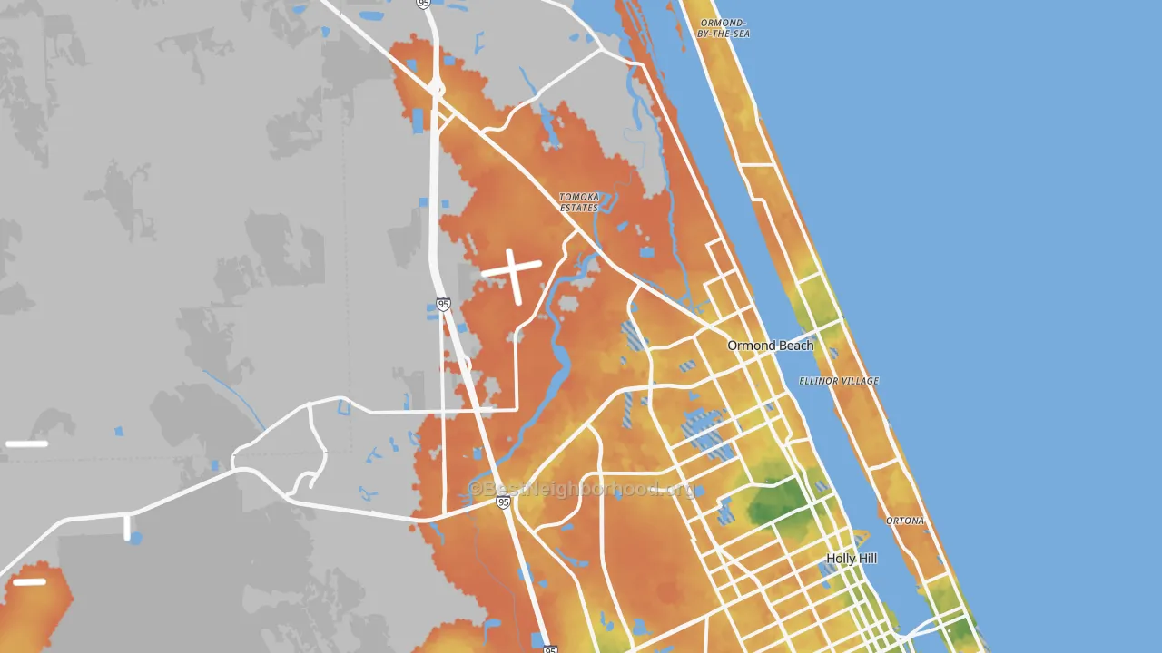Bike Grade map of Ormond Beach, FL